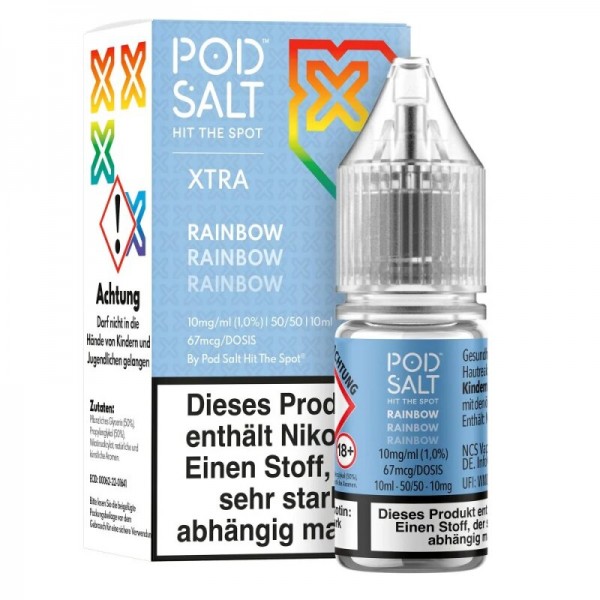PODSALT - XTRA - Rainbow Nikotinsalzliquid 10ml mit Steuerzeichen