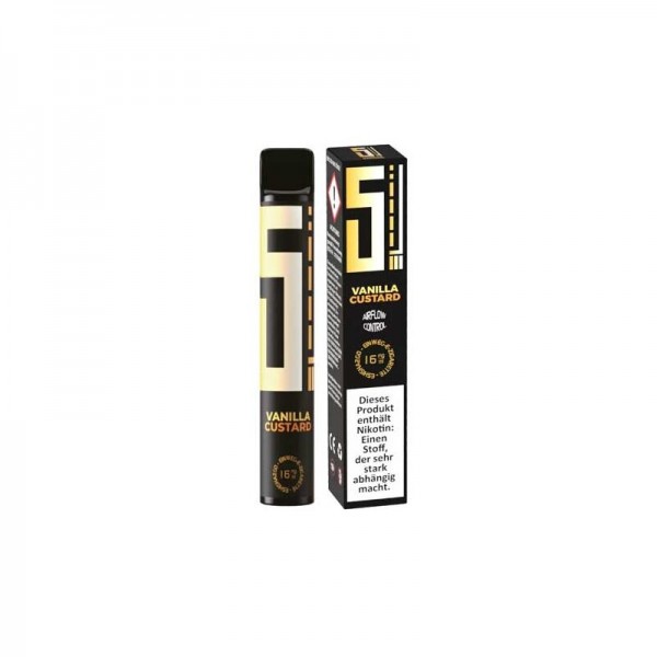5 ELEMENTS - Vanilla Custard Einweg E-Zigarette mit Steuerzeichen (Nikotinfrei/Nikotinsalz)