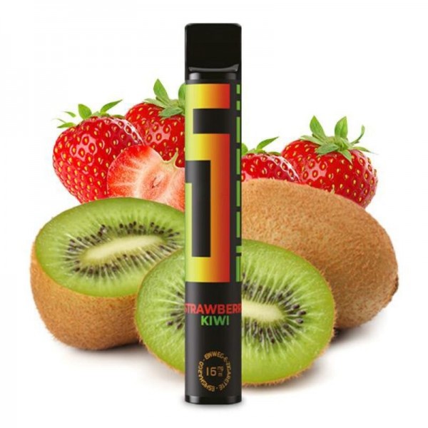 5 ELEMENTS - Strawberry Kiwi Einweg E-Zigarette mit Steuerzeichen (Nikotinfrei/Nikotinsalz)